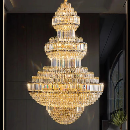 Luxuriöser Hohler Kristallanhänger-Kronleuchter für Villen- und Hotellobbys
