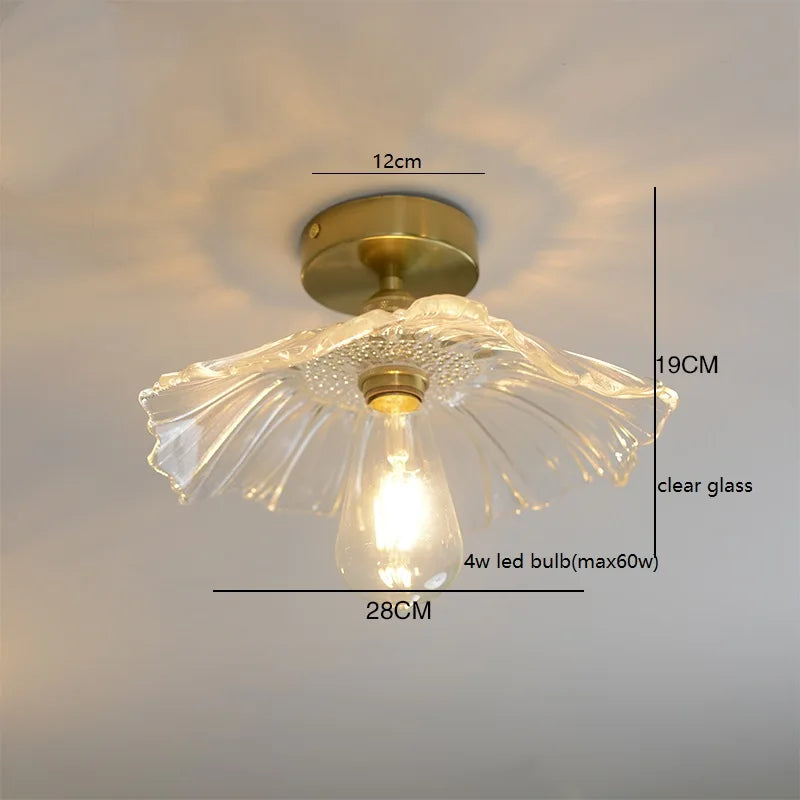 Éloise Amber Glas Kupfer Deckenleuchte