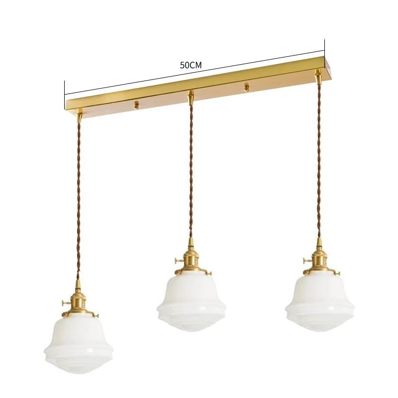 Élodie Glass Pendant Light with Copper Finish