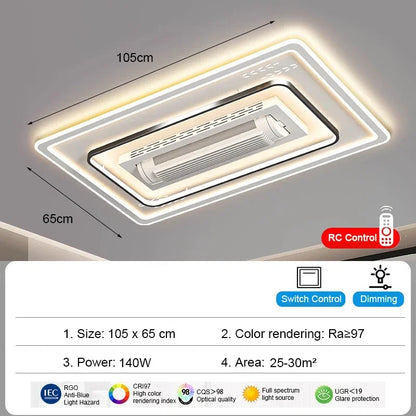 Aurevo Moderner LED-Deckenventilator ohne Flügel