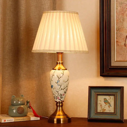 Élise European Retro Flower Ceramic LED Floor Lamp