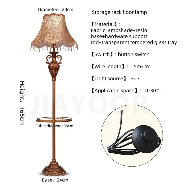 Camille Europäische Luxus-Harz-LED-Stehleuchte Retro Stehlampe
