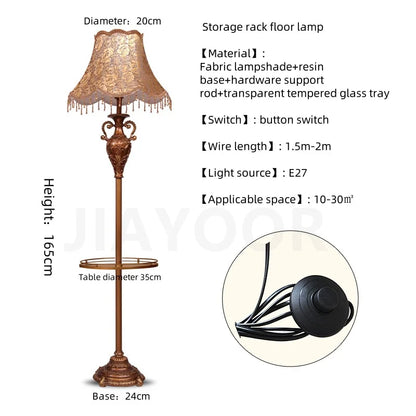Camille Europäische Luxus-Harz-LED-Stehleuchte Retro Stehlampe
