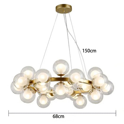Sophie Glass Bubble Pendant Chandelier for Modern Living Spaces