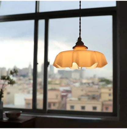 Élodie French Glass Pendant Light Nordic Brass Ceiling