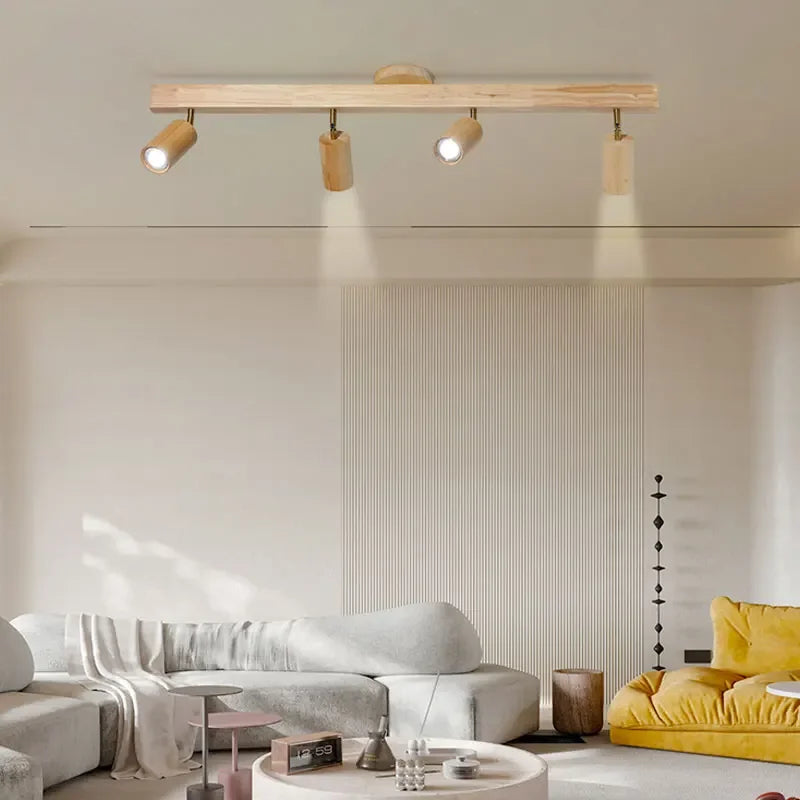 Élise Japanische Moderne Holz LED Deckenstrahler Kronleuchter