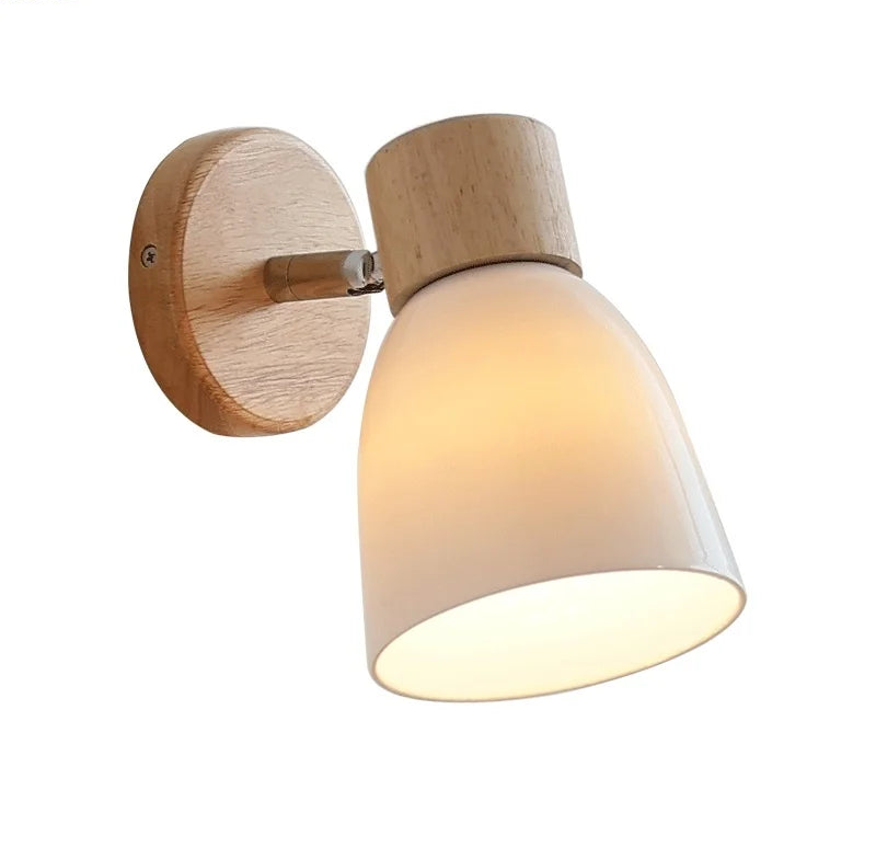 Chloé Ceramic Wall Light with Wood Accent