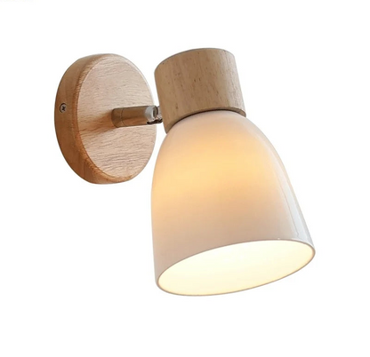 Chloé Ceramic Wall Light with Wood Accent