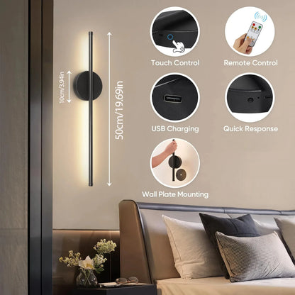 Élise Moderne Gold & Schwarz Wiederaufladbare LED Wandlampe