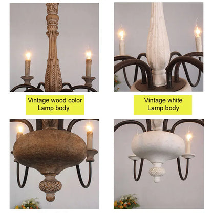 Élodie Vintage-Holzpendelleuchte für Wohn- und Essbereiche