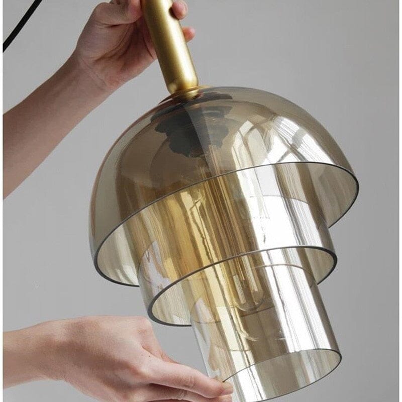 Amélie Champagne Vintage-Glas-Pendelleuchte