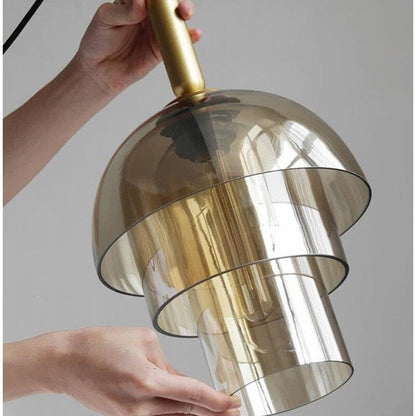 Amélie Champagne Vintage-Glas-Pendelleuchte