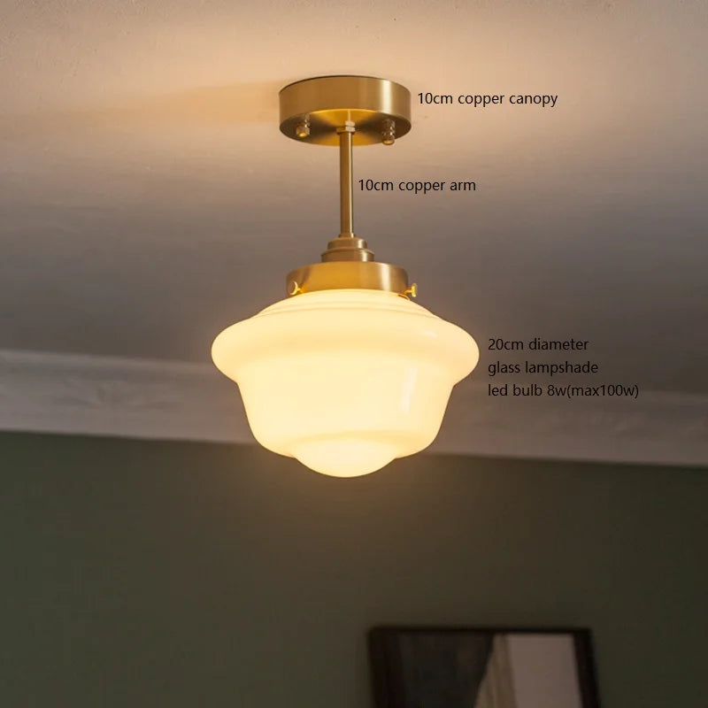 Élodie Glass Pendant Light with Copper Finish