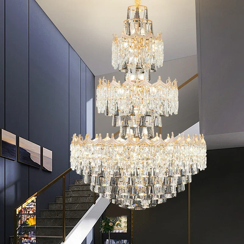 Isabelle Luxuriöser Duplex-Kristall-Kronleuchter für Villen-Hallenlicht