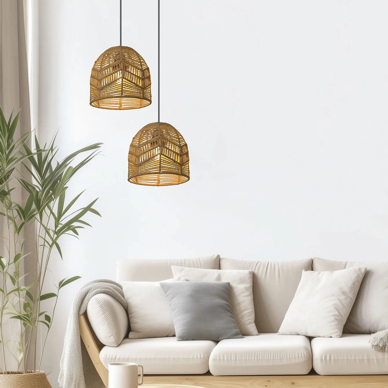 Élise Handwoven Paper Rope Lampshade Pendant E27 Creative Light Shade