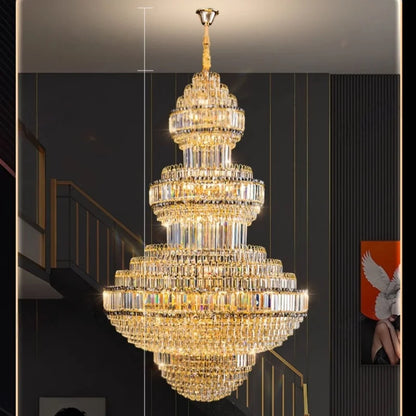 Luxuriöser Hohler Kristallanhänger-Kronleuchter für Villen- und Hotellobbys