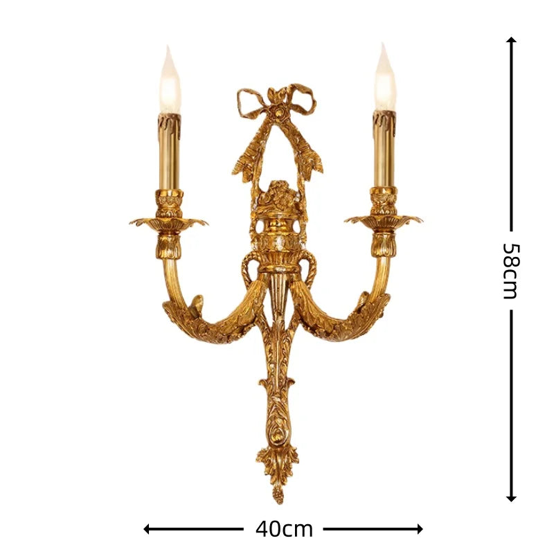 Camille Retro französische Messing-Kristall-LED-Wandleuchte Schlafzimmer-Akzent