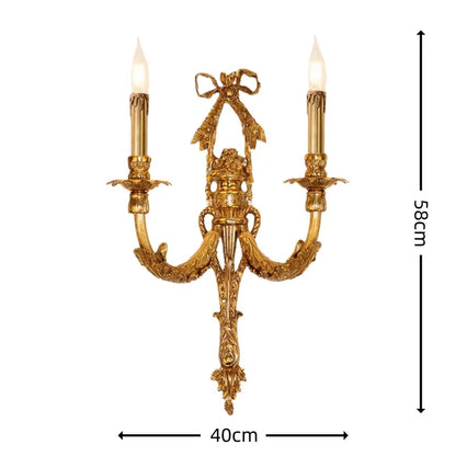 Camille Retro französische Messing-Kristall-LED-Wandleuchte Schlafzimmer-Akzent