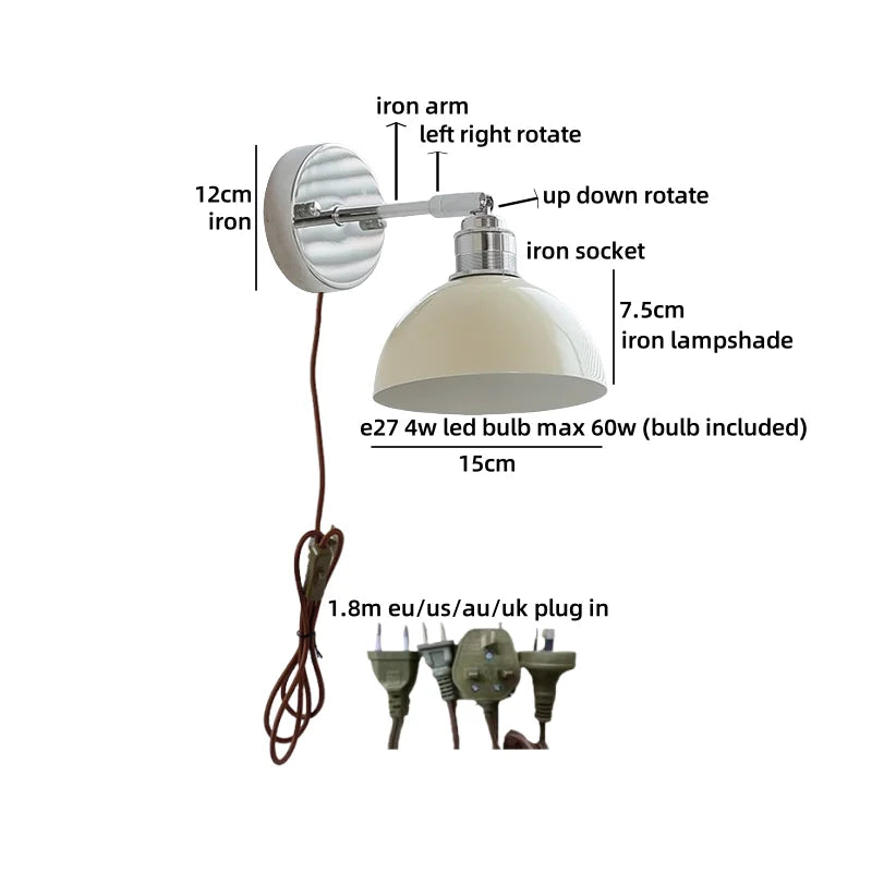 Camille Moderne Glas Eisen LED Wandleuchte Drehbares Design