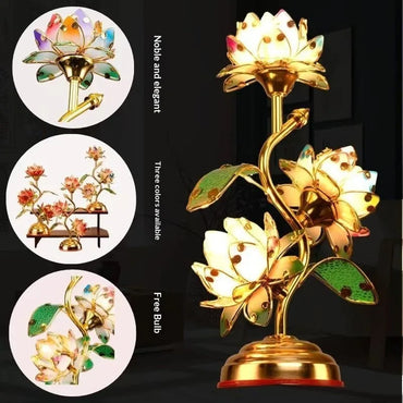 Camille Lotus Color Changing LED Silk Table Lamp E27