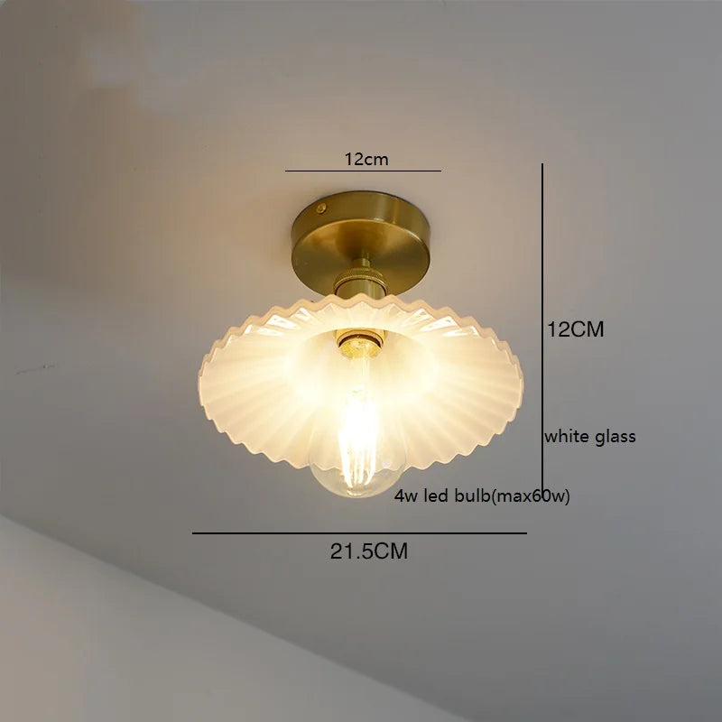 Éloise Amber Glas Kupfer Deckenleuchte