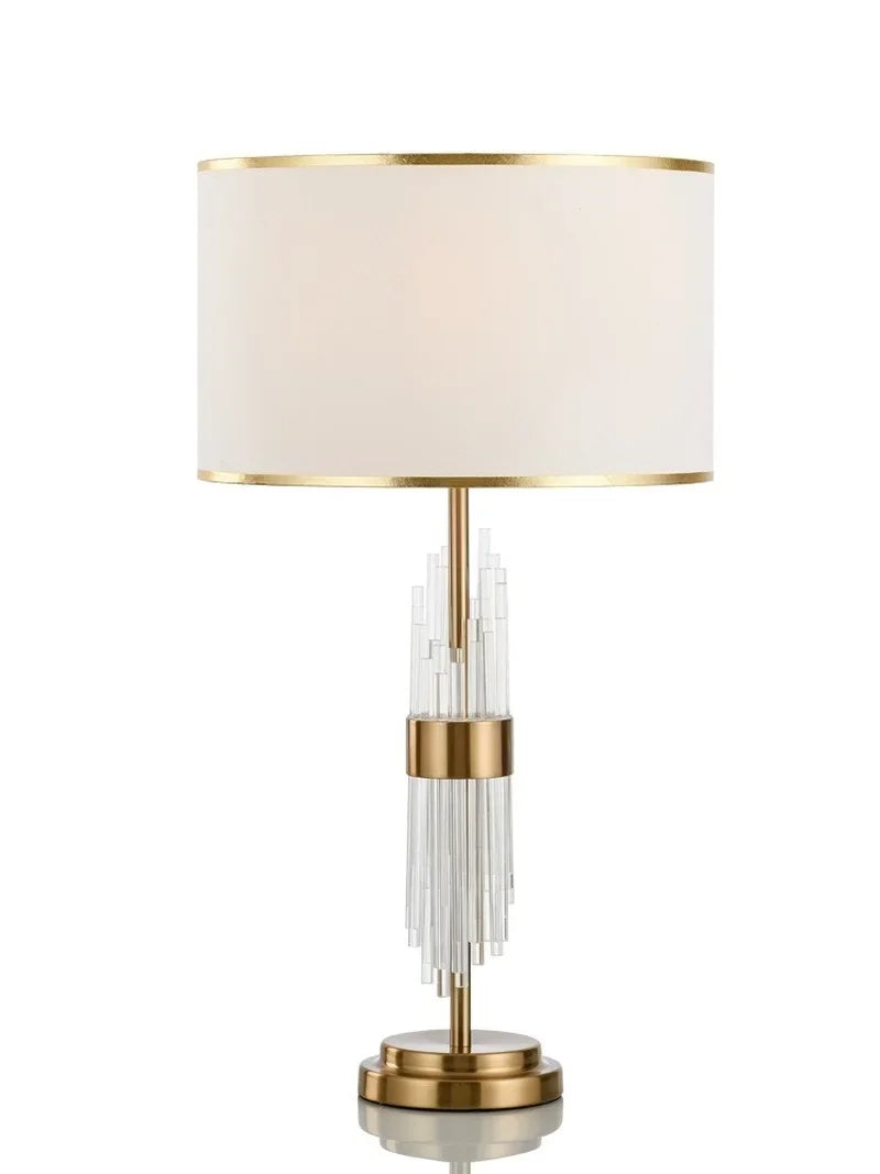 Juliette Crystal Rod Glass Table Lamp E27 White Cloth LED