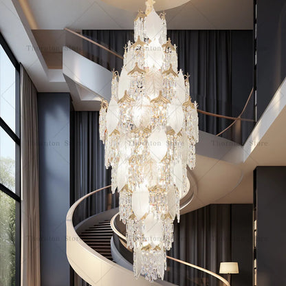 Kronleuchter im Blatt-Design für Maisonette-Villa und Treppenhaus