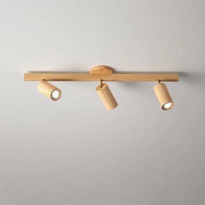 Camille Wooden LED E27 Surface Spotlight Ceiling Lamp