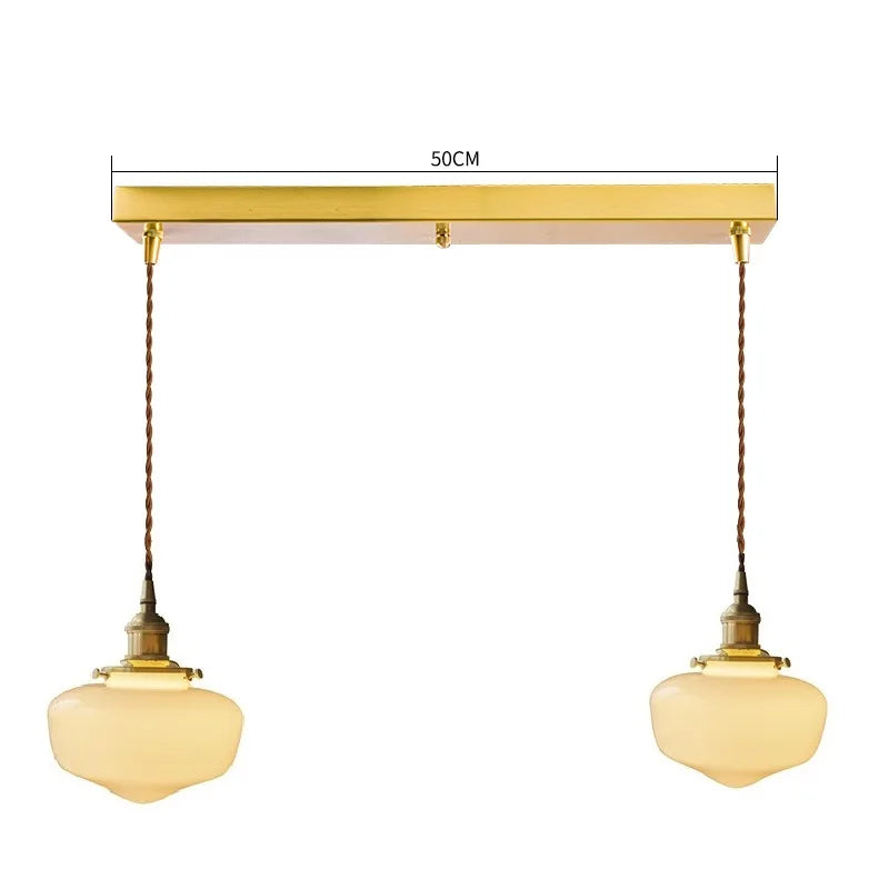 Élodie Glass Pendant Light with Copper Finish