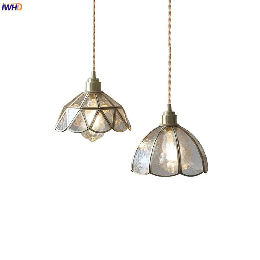 Camille Copper Glass Pendant Light Vintage Style