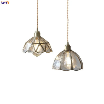 Camille Copper Glass Pendant Light Vintage Style