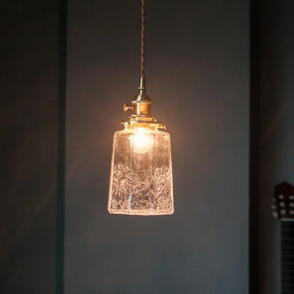 Élise Vintage Cracked Glass Copper LED Pendant Lamp Loft Style