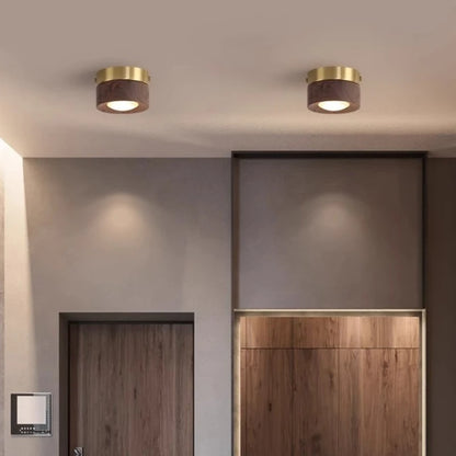 Anouk LED-Deckenstrahler aus Walnussholz