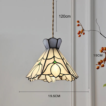 Camille Retro Buntglas-Pendelleuchte E27