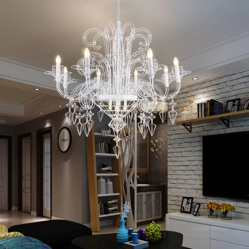 Camille Barock Kerzen LED Deckenleuchter Luxus Pendelleuchte