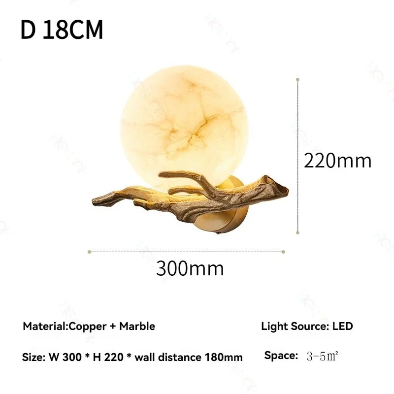 Sophie Italienischer Marmor Messing LED Wandleuchte Wasserdichte Außenlampe