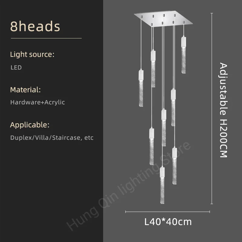 Amélie Crystal Ring Staircase Chandelier