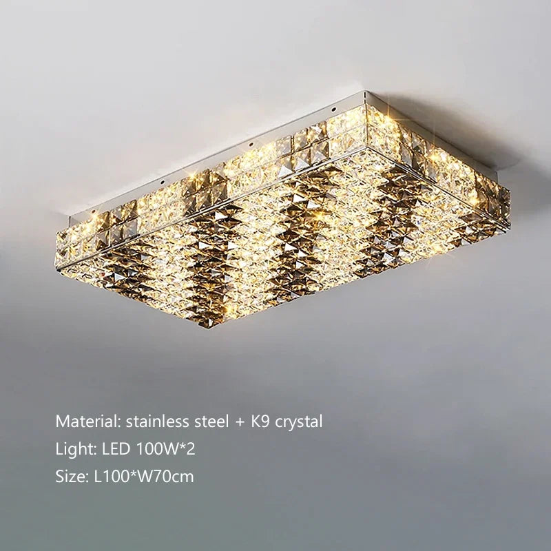 Élodie Moderne Luxus K9 Kristall LED Deckenlampe für Wohn-, Esszimmer, Schlafzimmer, Zuhause, Innenbeleuchtung