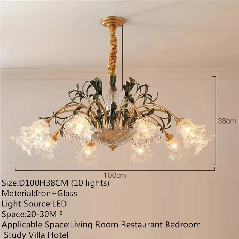Französische Retro-Kristall-Pendelleuchte für Wohnzimmer und Restaurant
