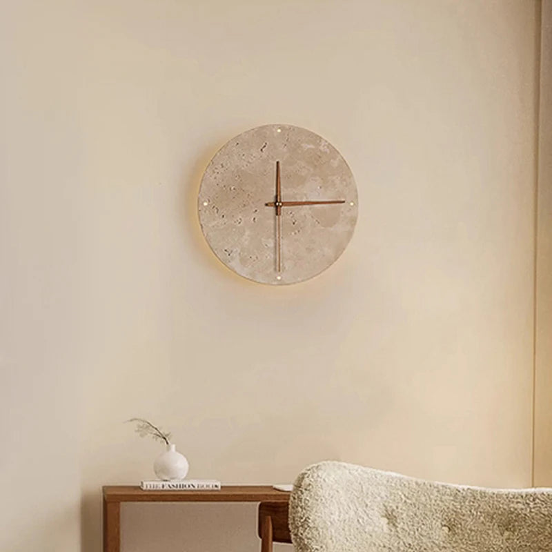 Chloé Travertin Kreisförmige Wandleuchte Wabi Sabi Wandlampe
