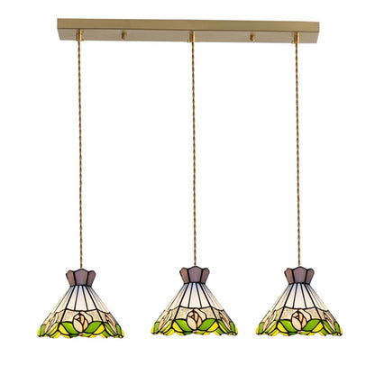 Camille Retro Buntglas-Pendelleuchte E27