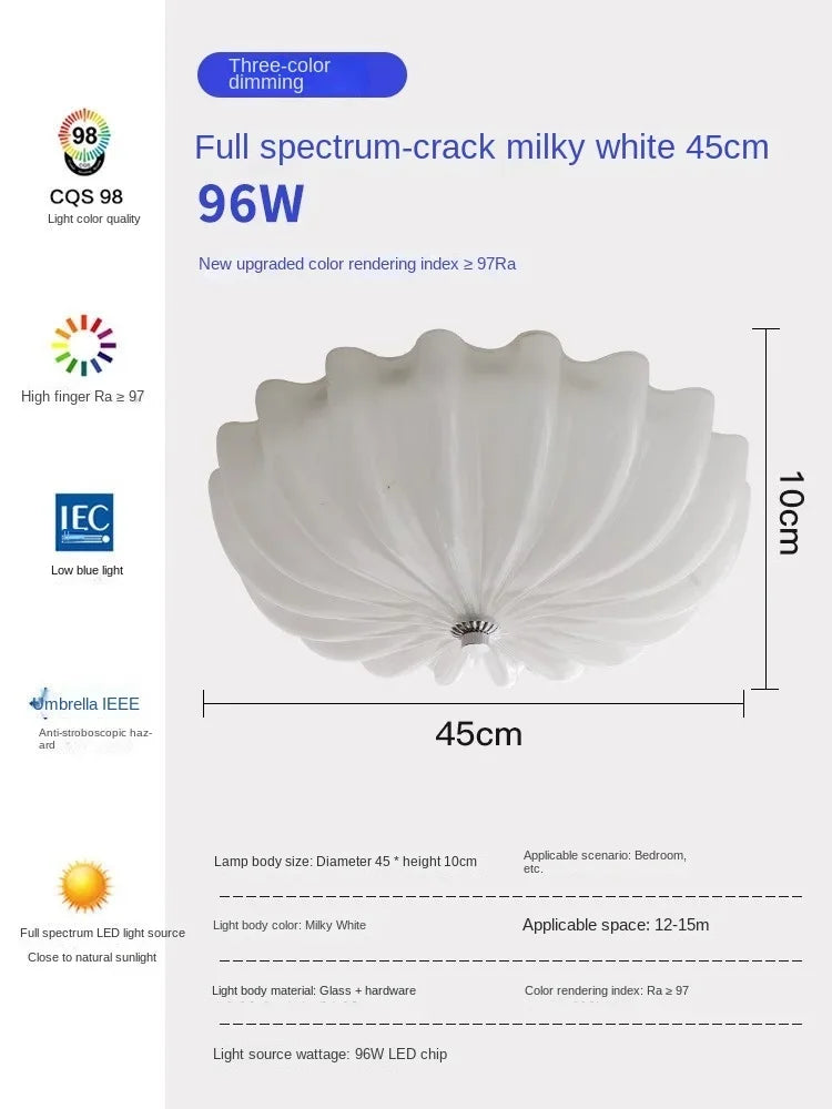 Éloise Medieval Cream Glass Pumpkin Ceiling Light