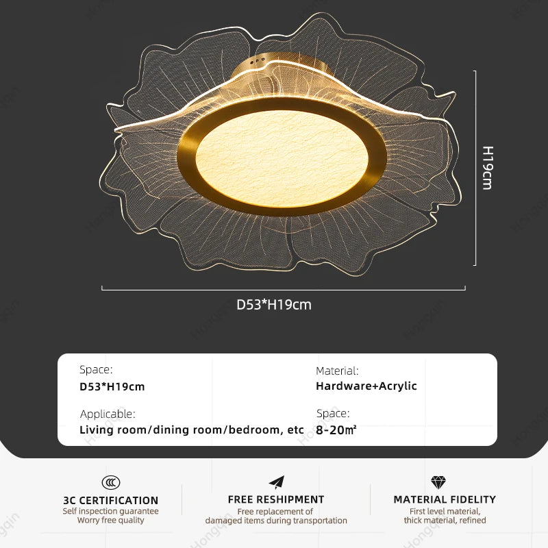 Amélie Gold Luxe LED Ceiling Chandelier Light
