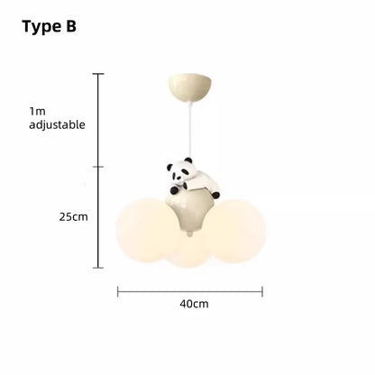 Élodie Cream Cartoon Balloon Bear Kids Ceiling Chandelier Bedroom Pendant Light
