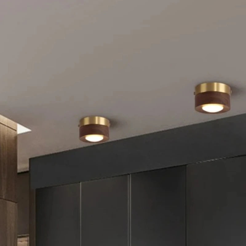 Anouk LED-Deckenstrahler aus Walnussholz