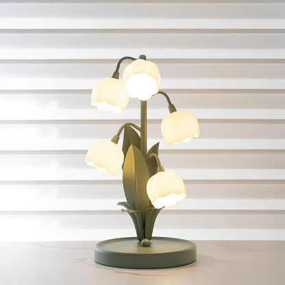 Élodie Orchideenblüten-Tischleuchte mit künstlerischem Blumendesign