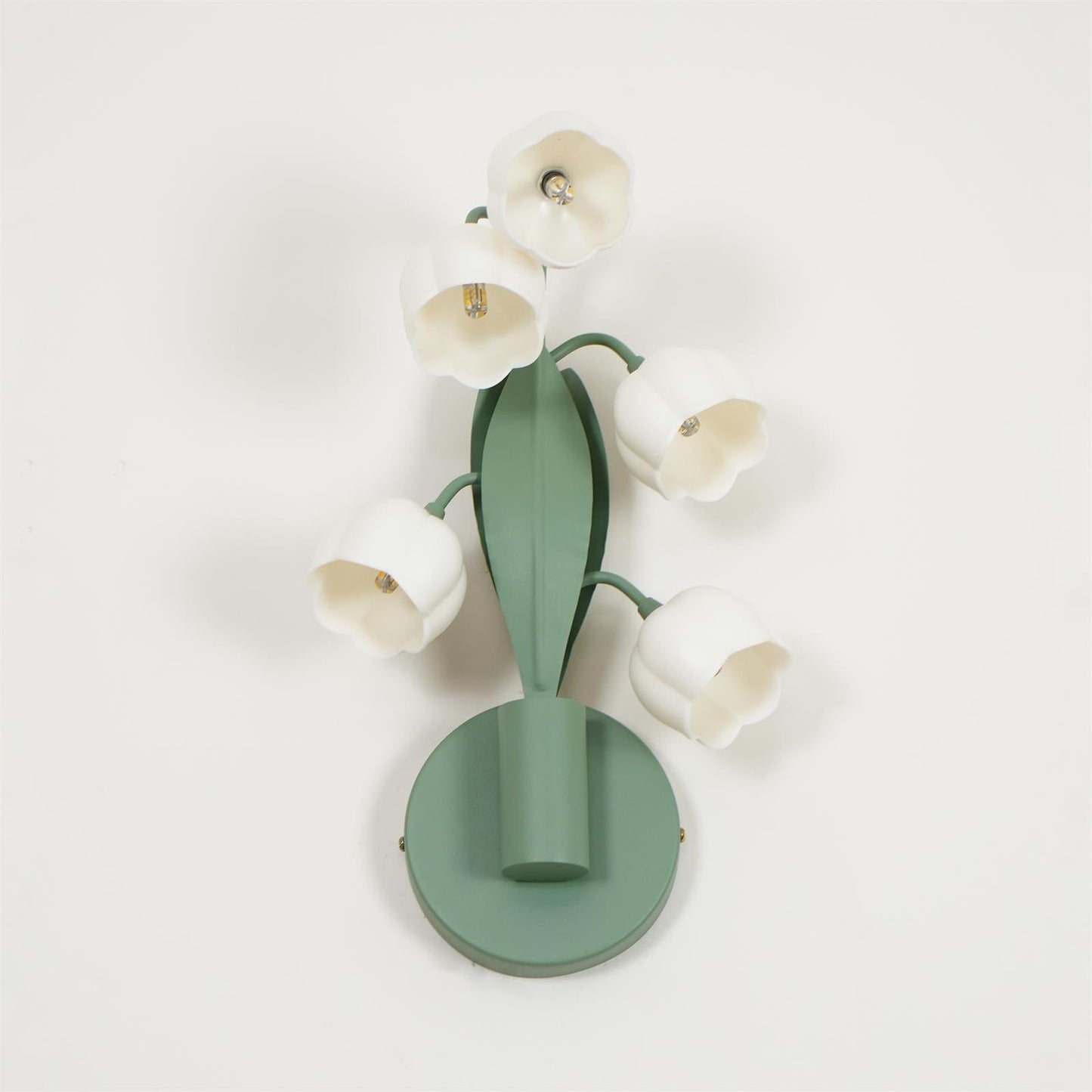 Isabelle Orchid Wall Lamp with Green Leaves and Three-Color LED