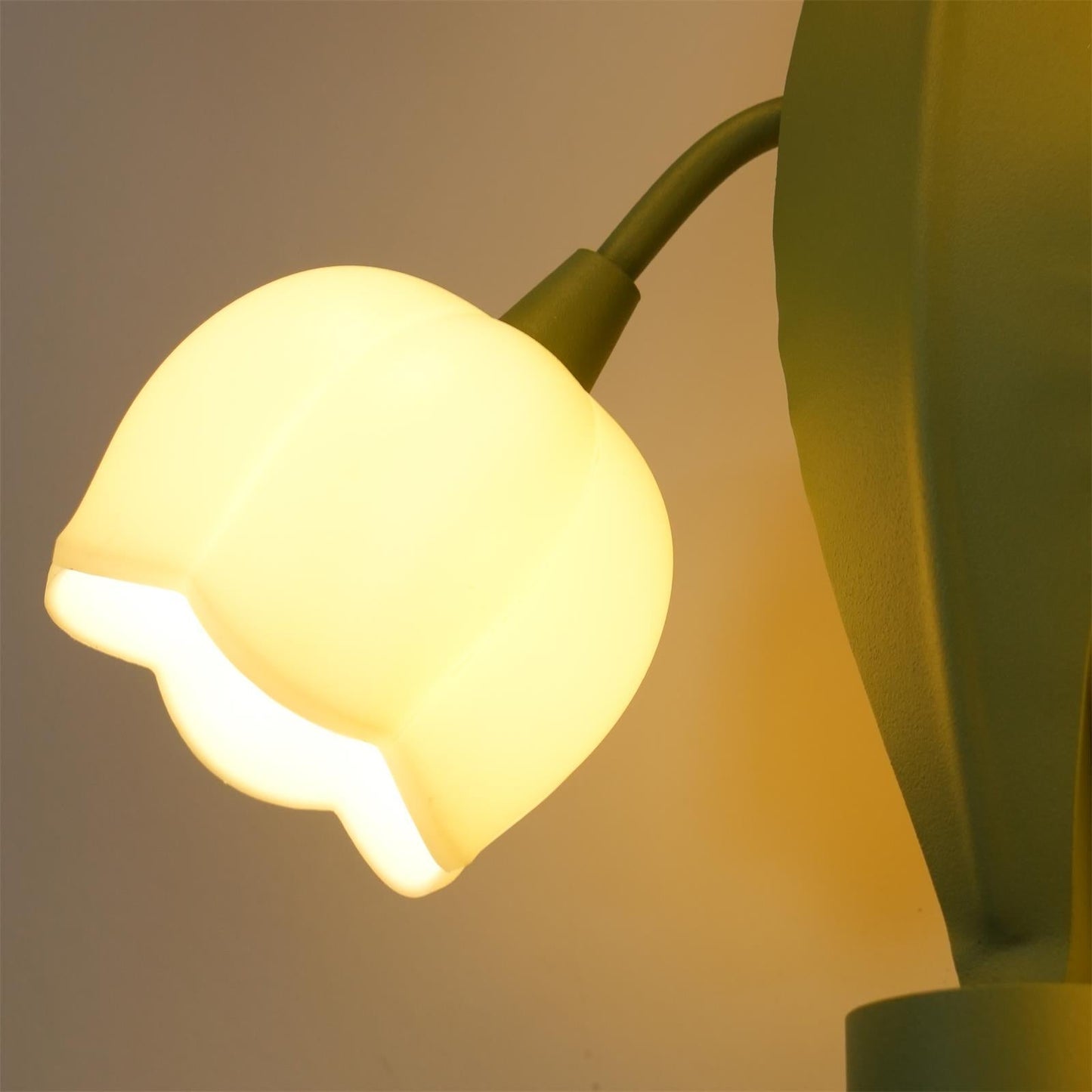 Isabelle Orchid Wall Lamp with Green Leaves and Three-Color LED
