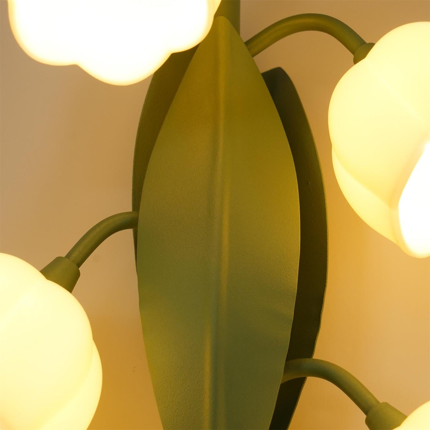 Isabelle Orchid Wall Lamp with Green Leaves and Three-Color LED