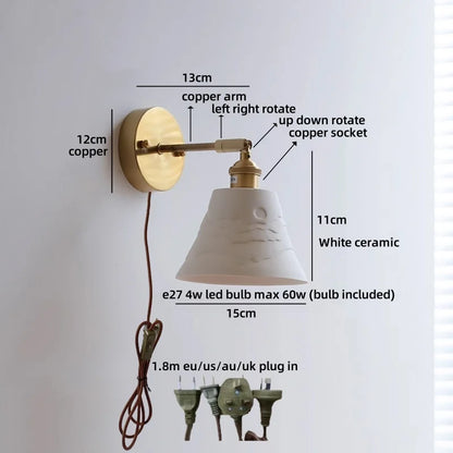 Élise Nordic White Iron LED Wall Lamp Kids Room Decor